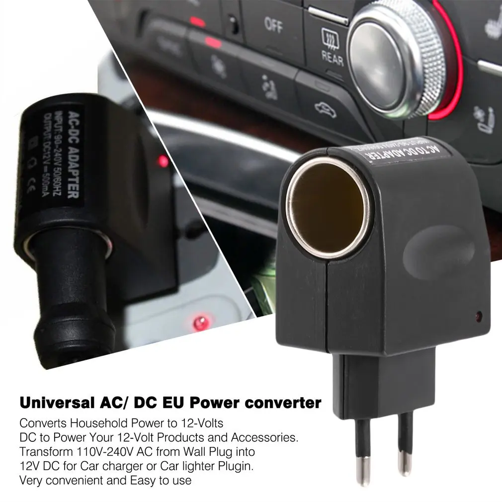 Kebidumei Car Charger 110V-220V AC to 12V DC EU US Plug Auto Car Power  Adapter Converter Household Car Cigarette Lighter Socket - AliExpress