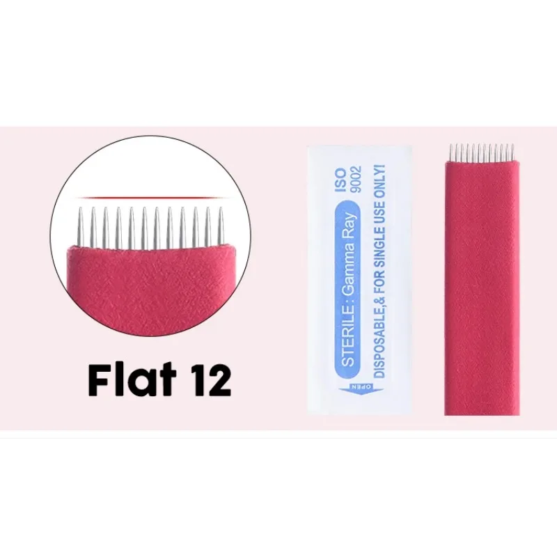 50pcs 7 9 11 12 14 16 18 Pin U shape Microblading Tattoo Needles Permanent Makeup Eyebrow Lip Tattoo Needle Blade Body Art Tool
