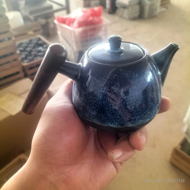 Jianzhan-Kung Fu Tea Set, Chinese Style, Semi Handmade Glaze Color Teapot, Household Items, Ceramics Tea Pot, New, 1Pc