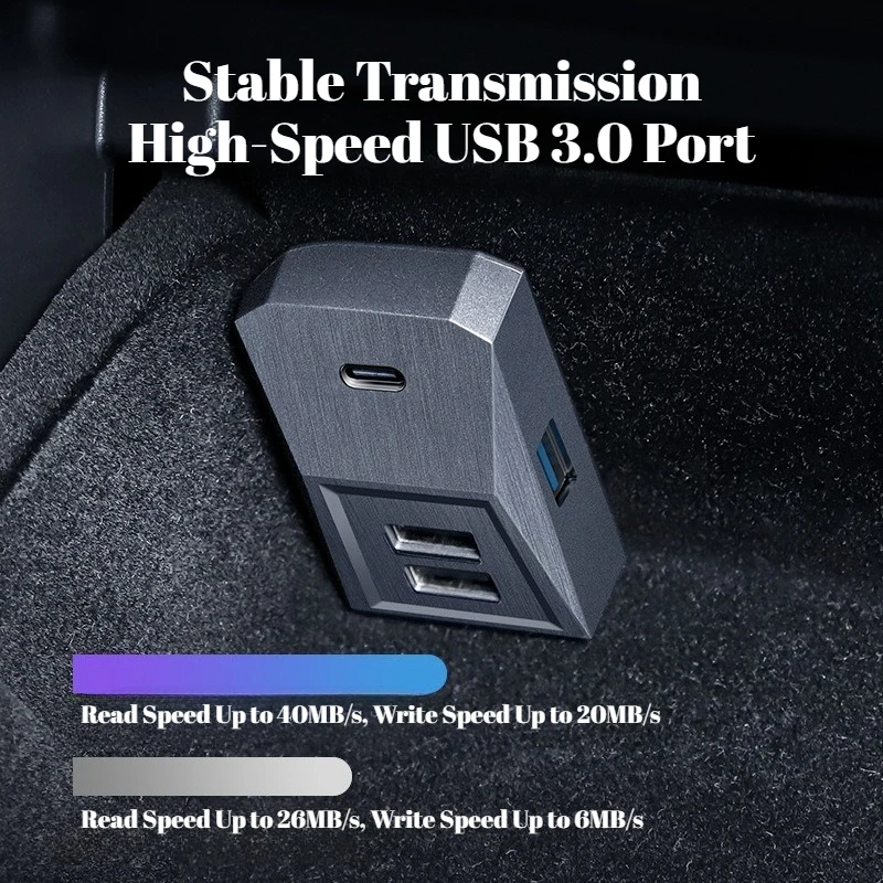 테슬라 2021+ 모델 3/Y/YL/주니퍼/하이랜드 글러브박스 도킹 스테이션 센터 콘솔 확장기 USB 어댑터 자동차 인테리어 모드