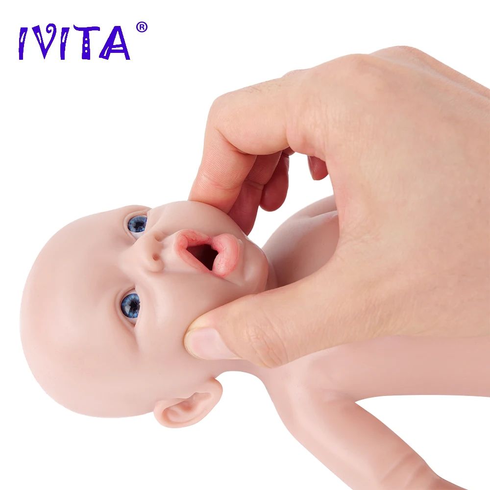 Reborn Dolls IVITA WB1554 14.96 inch 1.58kg Full Body Silicone Reborn Baby Doll Realistic Boy Baby DIY Blank Kit for Children Xmas Toys