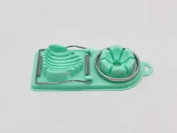 Stainless Steel Multifunctional Egg and Luncheon Meat Slicer with Flower-Shape Design (Green-2)