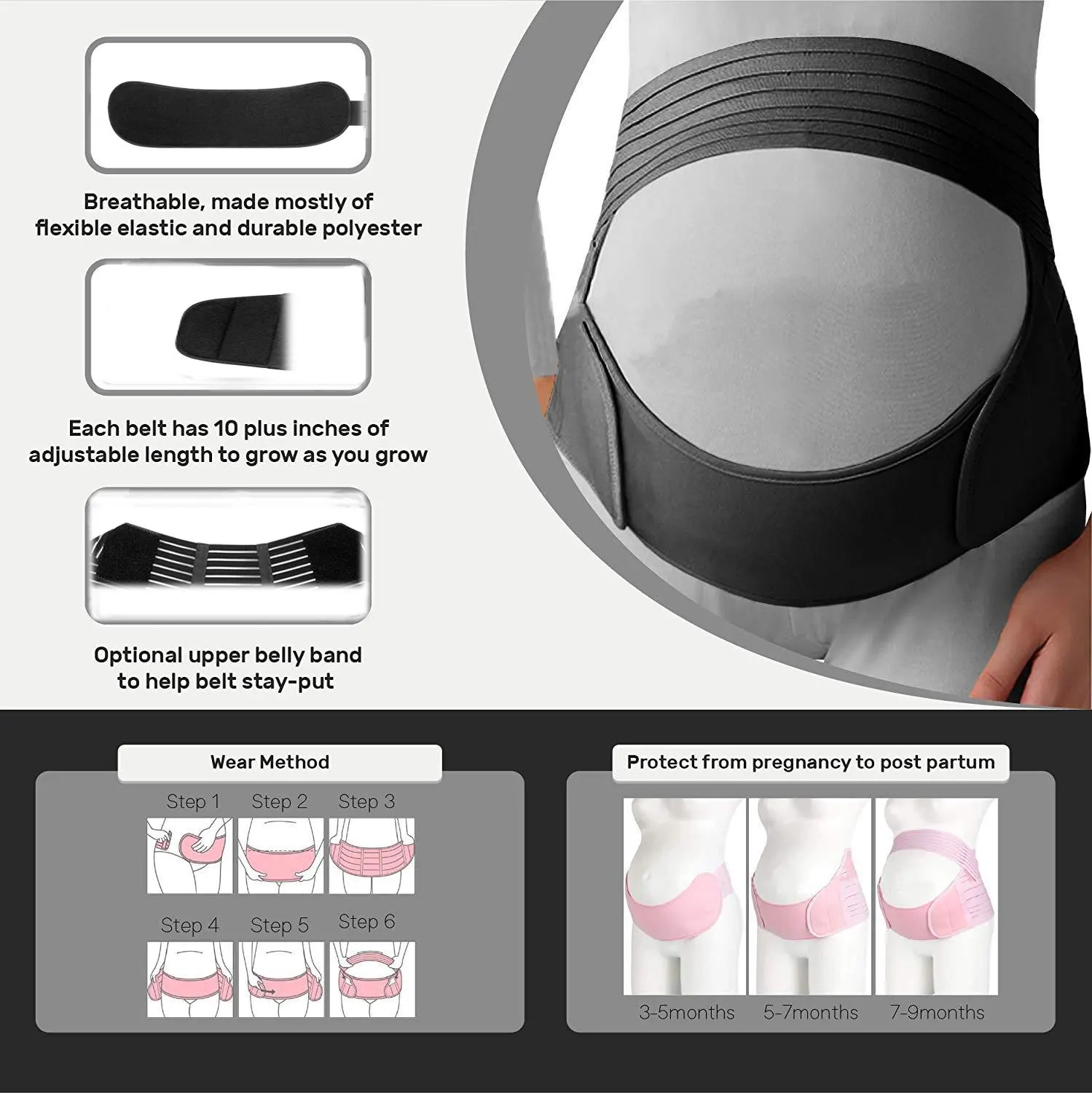 Pregnant Women Belts Maternity Belly Belt Waist Care Abdomen Support Belly Band Back Brace Protector pregnant maternity clothes