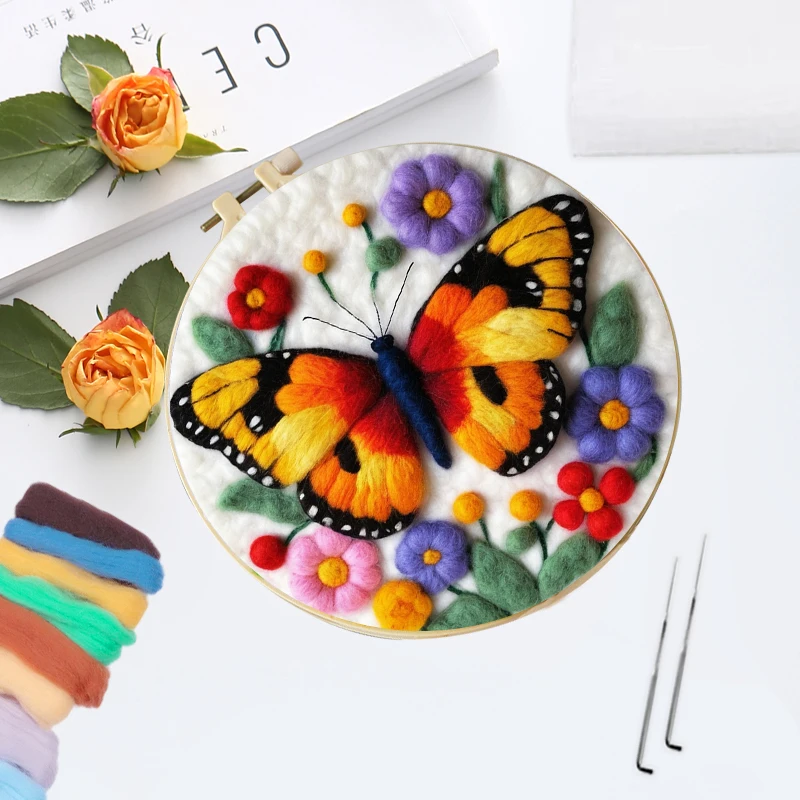 Needle Felting Kit Wool Felting Kit Painting Kit 20x20cm Needle Felting Kit Starter for Beginners Adult DIY