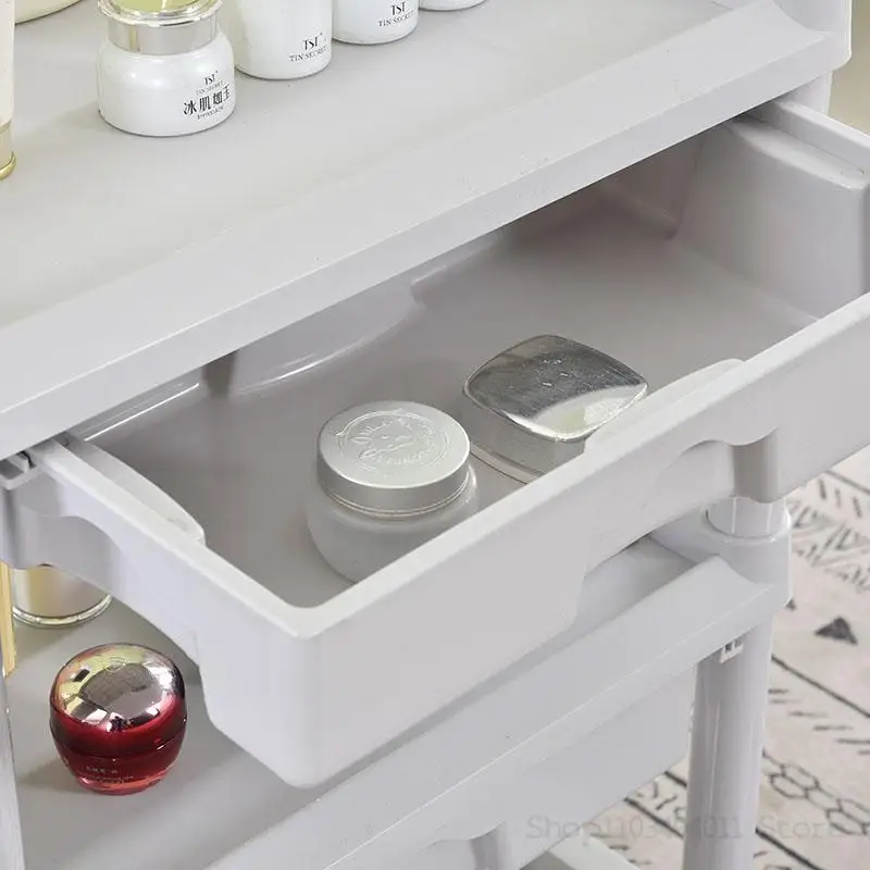 Beauty Salon Trolley Mobile Three-layer Drawer Clinic Dental Tool Trolley Skin Management Instrument Beauty Cart