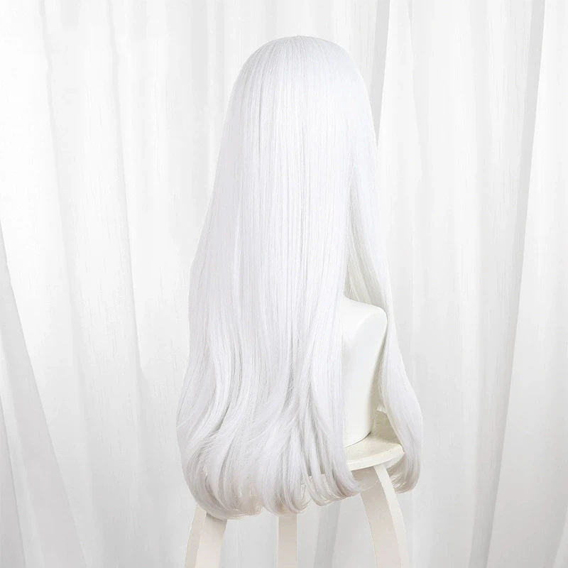 Generic White Long Heat-Resistant Synthetic Wig for Cosplay Events