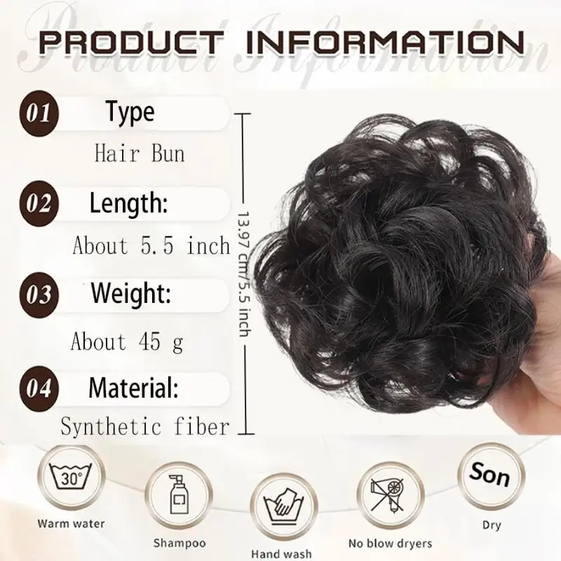 Nuovo! Coda di Cavallo Sintetica con Clip, Chignon Naturale Voluminoso Riccio per Donna, Accessorio per Capelli per Aumentare il Volume, Strumento di Styling Realistico - immagine 6