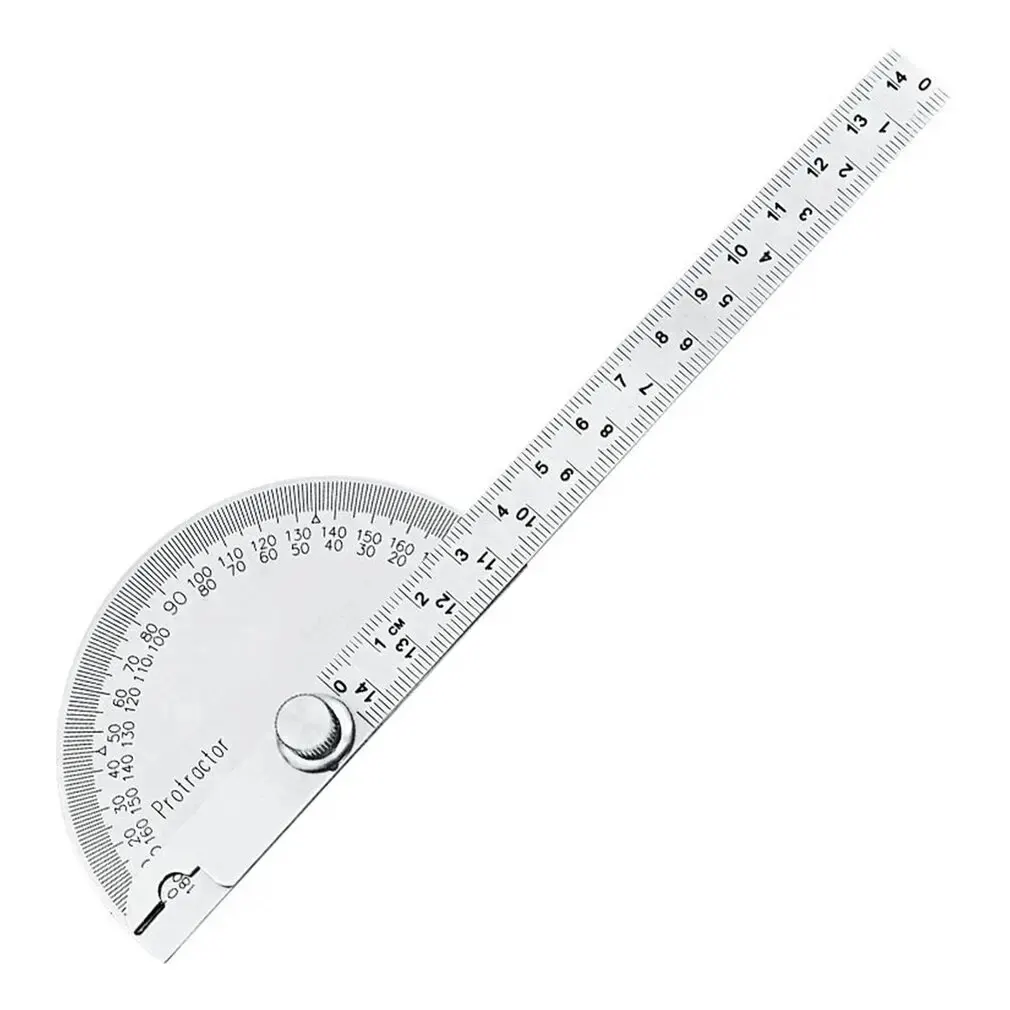 

180 Degree Adjustable Protractor Stainless Steel Angle Gauge Round Head Caliper Measuring Ruler