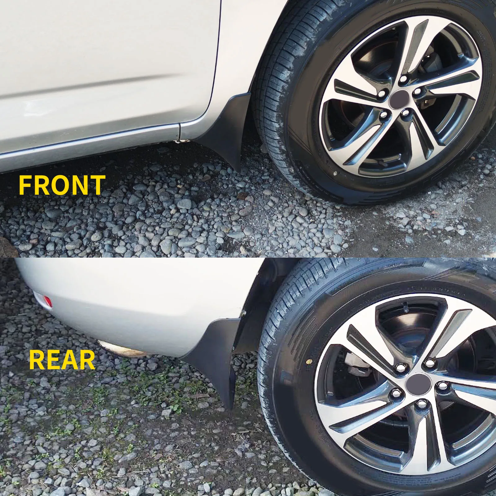 4er-Set Schmutzfänger vorne und hinten für Toyota RAV4 2006 - 2012 ohne Kotflügelverbreiterung 2007 2008 2009 2010 2011 – Detail 3