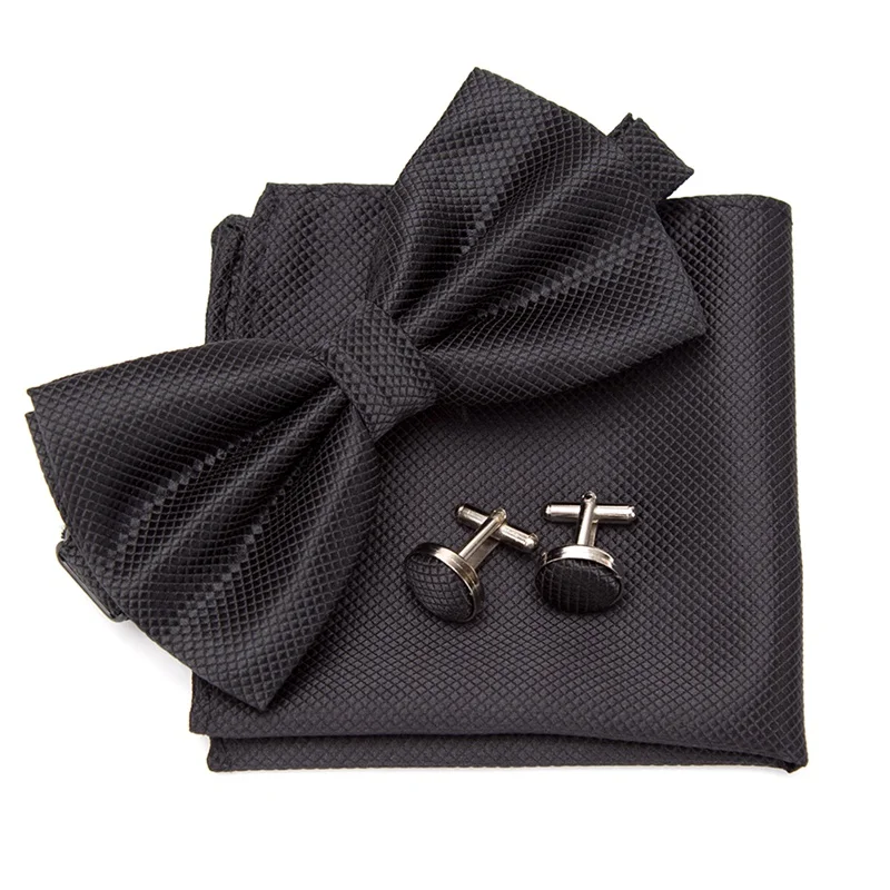 Multicolor Bowtie Pocket Square Cufflinks Set for Weddings and Parties 10 Seb37fab1ded1449eb9240f194ee4d83bW Multicolor Bowtie Pocket Square Cufflinks Set for Weddings and Parties