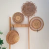 Handmade Rattan Wall Hanging Decor Round Placemat Coaster Natural Wicker Bohemia Style Decoration Rattan Woven Wall Hanging 2
