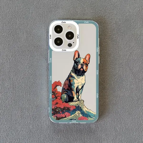 Dog Sea Wave Clear Transparent Phone Case Cover