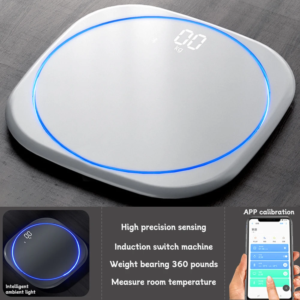 LED Definition Night Vision Electronic Scale 360 Degree Arc Light Household Fat Analyzer Intelligent Human Body_voghion.com