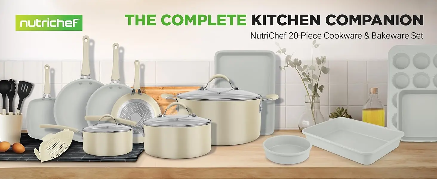 20-Piece Nonstick Bakeware and Cookware Set