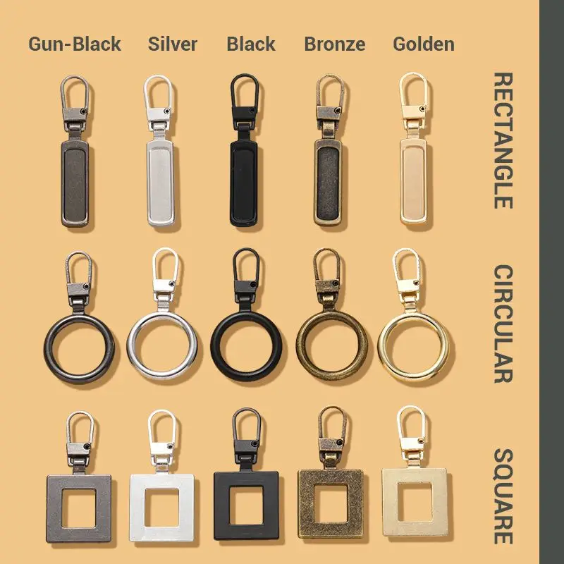 TOOL-FREE DETACHABLE STYLISH ZIPPER PULL 3/5PCS/PACK Tirette de fermeture &agrave; glissi&egrave;re &eacute;l&eacute;gante et d&eacute;tachable