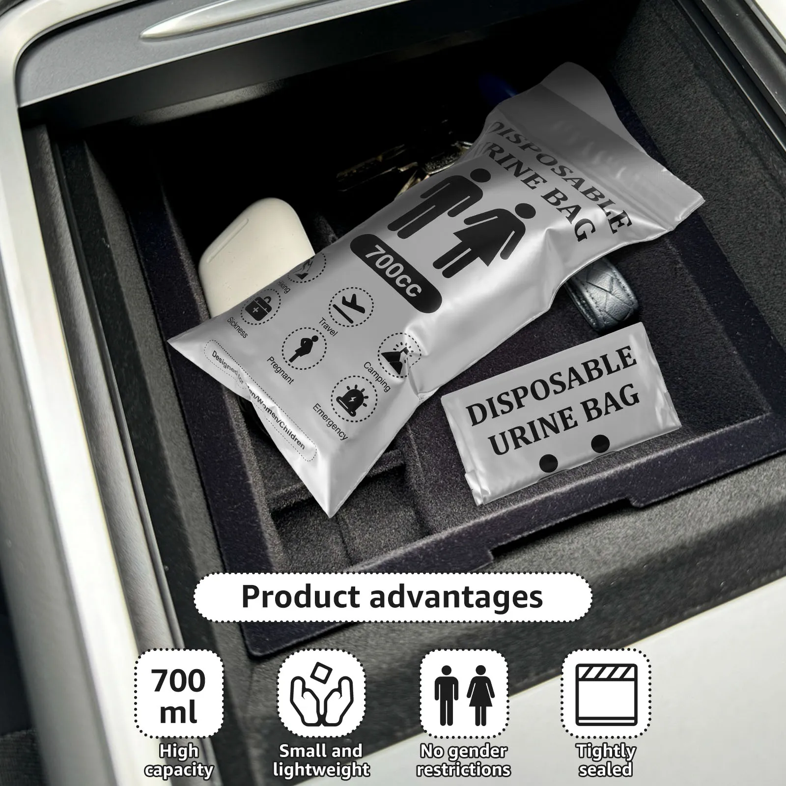 24Pcs Urine Bag 700ML Outdoor Emergency Urinal Pouch Portable Travel Pee Bag Vomit Pocket Disposable Travel Mobile Toilet Unisex