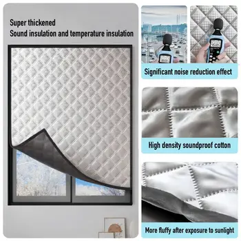 Soundproof Blackout Curtains for Bedroom-Noise Blocking, Thermal Insulated & Dark Sleep, Self Stick No Drill-Home, Zasłony