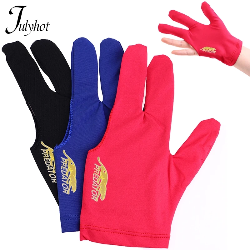 

1pc Spandex Snooker Billiard Cue Glove Pool Left Hand Open Three Finger Accessory