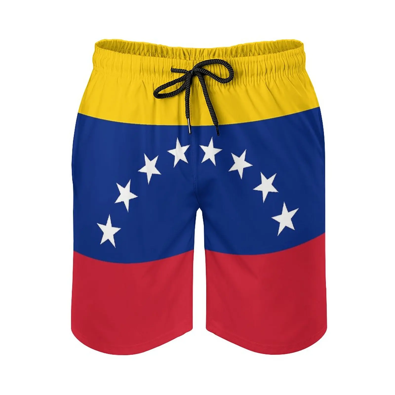 

Flag of Venezuela Bandera Venezolana Venezuela Anime BeachCreative Adjustable Drawstring Breathable Quick Dry Men's Beach Shorts