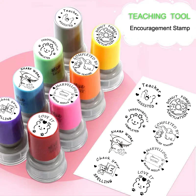 1 Piece Teaching Tools For Motivation Encourage Seal Primary Student Kindergarden Kids Gift Praise Reward Stamps Self-nking clear stamps,alphabet stamps,wooden stamps,inking stamps,children stamps,brass stamps,childrens seal,teacher seal