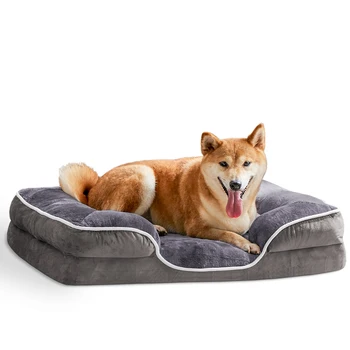 Memory Foam Pet Bed For Small Dogs & Cats With Washable Removable Cover Non-Slip Base Waterproof Liner 2