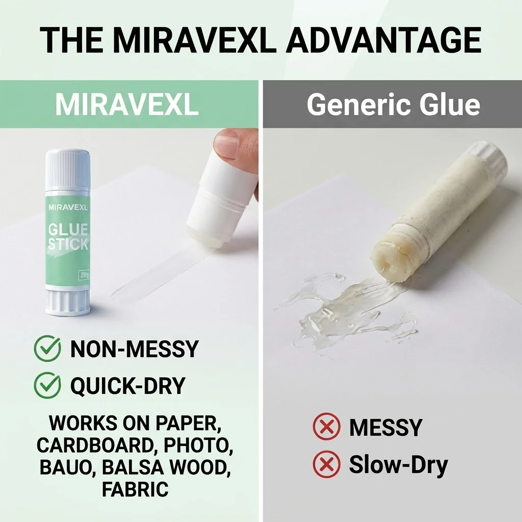 Premium White PVA Glue Stick - Non-Toxic, Washable & Strong Adhesive for School, Office & DIY Projects