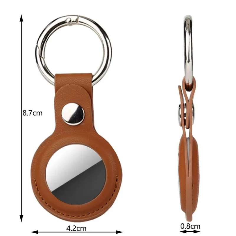 Elegant PU Leather Waterproof Keyring with Metal Pendant