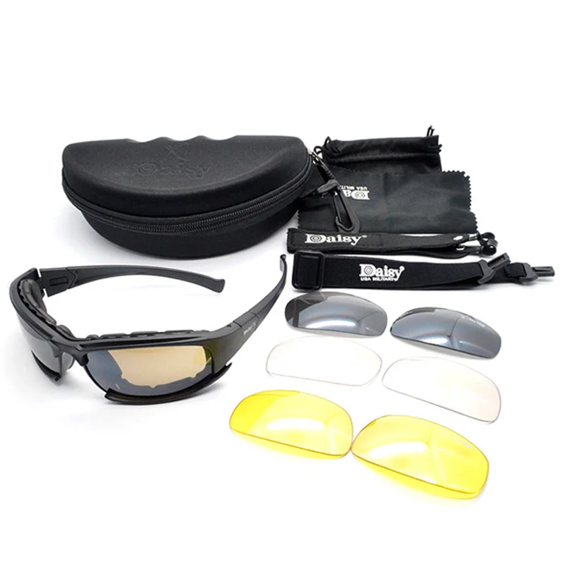 Daisy X7 Polarized Tactical Glasses Airsoft Shooting Military Goggles Outdoor Hiking Hunting Protective Men's Sunglasses 4 Lens polarized sports glasses,polarized glasses,shooting glasses,polarized goggles,tactical goggles,safety goggles