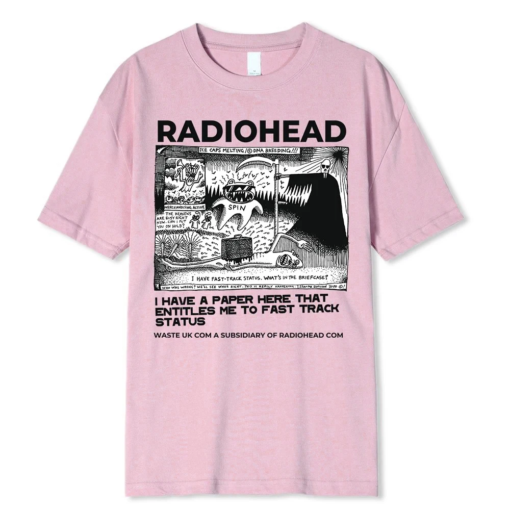 

Radiohead 100%Cotton T Shirt Men Women Vintage Classic Tees North America Tour Rock Boy Camisetas Hombre Hip Hop Oversized Tops