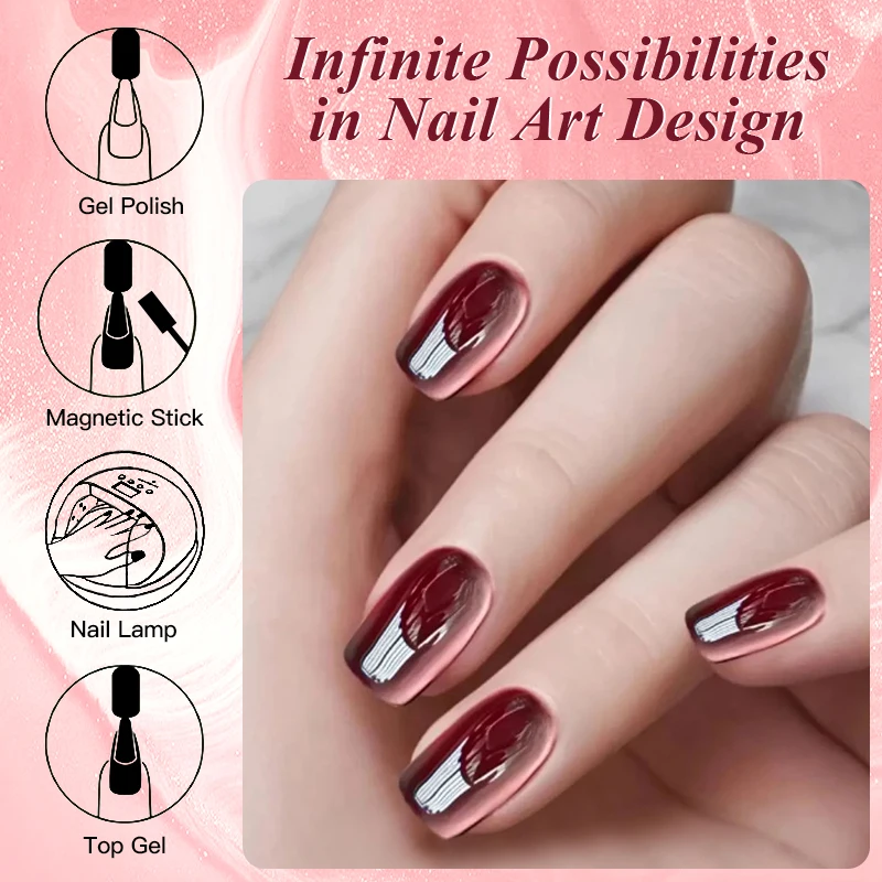 7ml 스파클링 유리 구슬 고양이 마그네틱 젤 매니큐어 플래시 블랙 스파 레드 컬러 세미 퍼머넌트 UV 여름 젤 바니시 흡수