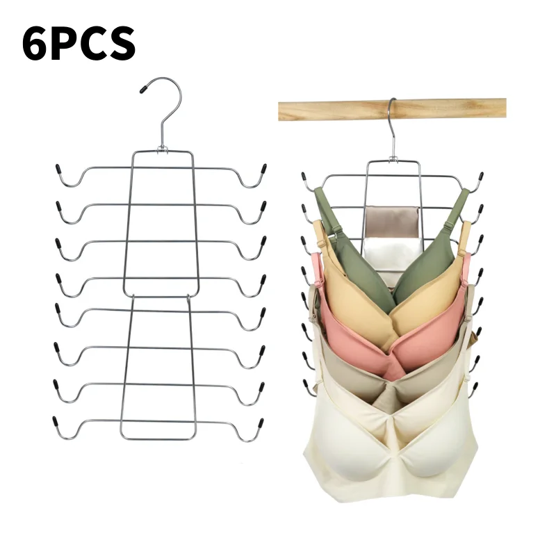 

1/2/3/5/6PCS 8 layer Underwear Hanger Space Saving Hangers Closet Organizer Bras Tank Tops Hanger Storage for Camisoles TiesBelt