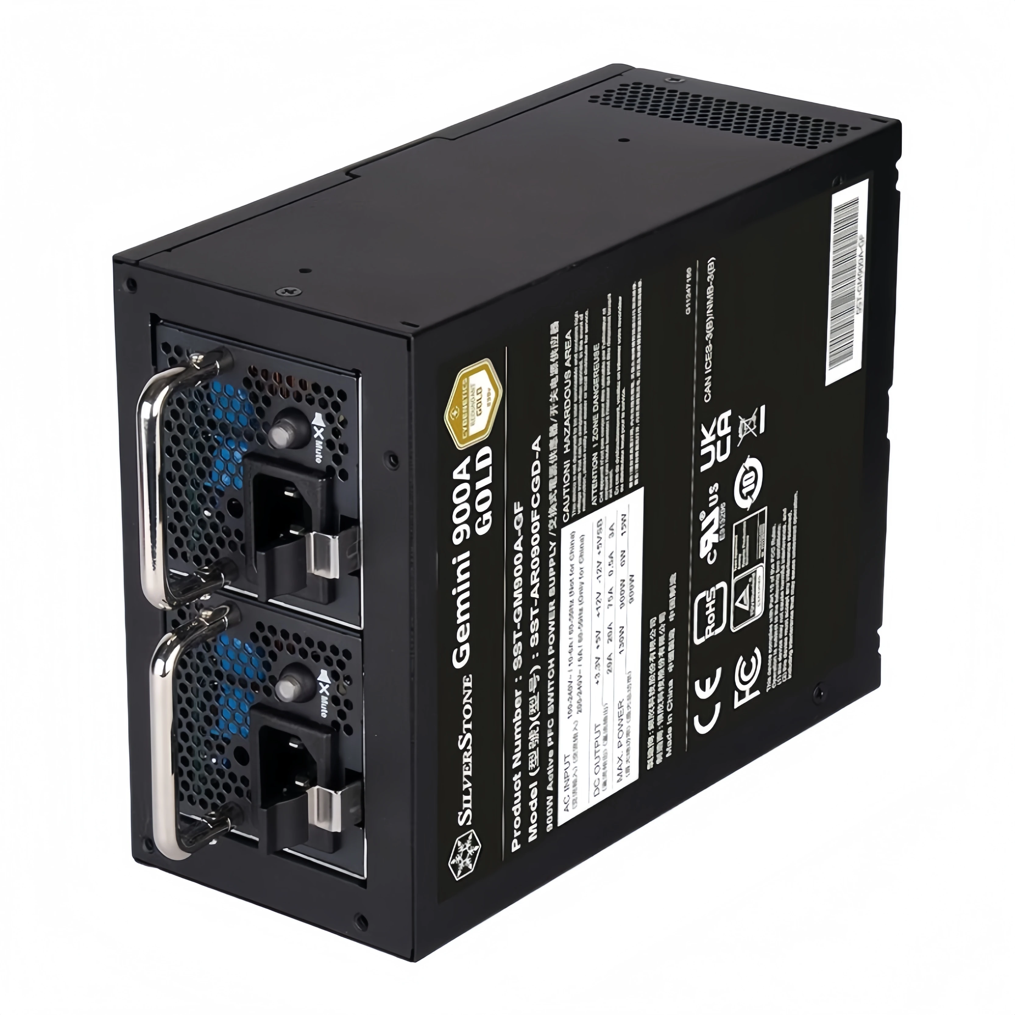 SilverStone Technology Gemini 900A Gold Cybenetics 900W ATX Redundant Power Supply, SST-GM900A-GF