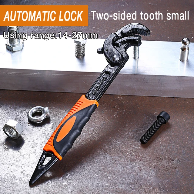 14-30 / 30-60mm Universal Key Pipe Wrench Open End Spanner Set High-carbon Steel Snap N Grip Tool Plumber Multi Hand Tool 1PC 14-30