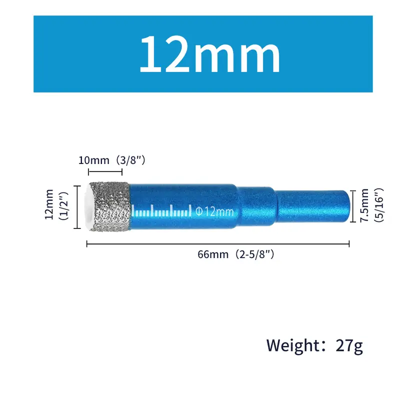 Diamond Brazed Dry Drilling Bit Porcelain Cup Saw Ceramic Marble Granite Tile Hole Opener Hole Saw Cutter 1Pc 5-16mm Round Shank - Image 12