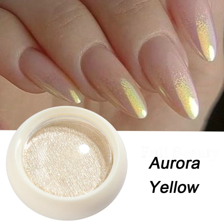 Aurora Chrome Powder Mirror Effect Nail Pigment Irridescent Glitter Mermaid  Rubbing Dust White Pearl Decoration Manicure Glcgh - Nail Glitter -  AliExpress