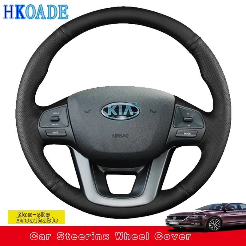 Anpassen Mikrofaser Leder DIY Auto Lenkrad Abdeckung Für Kia K2 Kia Rio 2011 2012 2013, Auto Zubehör Auto Innen