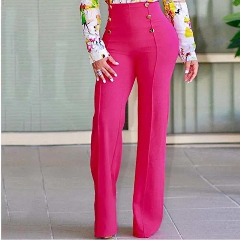 

Leisure 2023 Autumn/Winter Fashion Slim Fit Personalized Double Breasted Women's Elegant Versatile Flare Pants Slightly Elastic