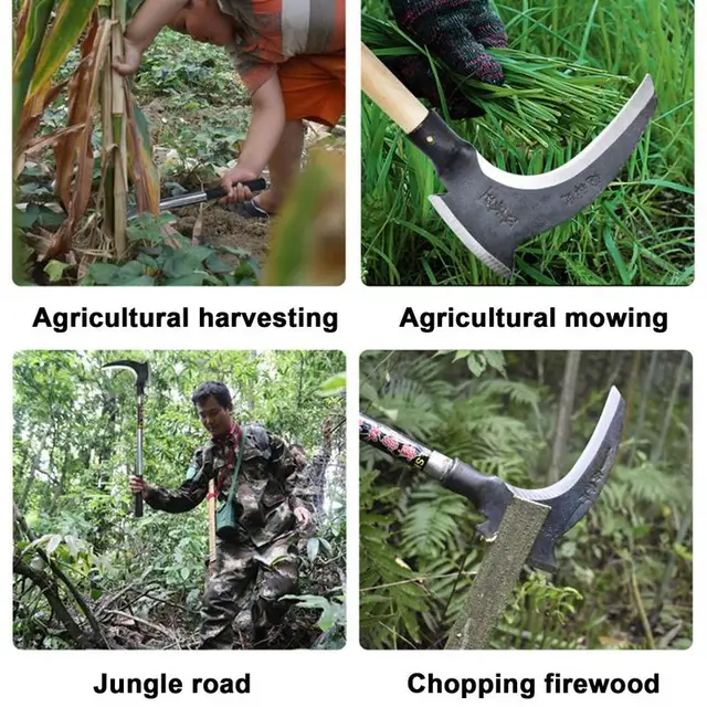 Magas Mangán Acél Dupla Fej Sarlós Kézi Fűvágó Kerti Fű Sarlógörgő Vágószerszámkészletek - Image 5