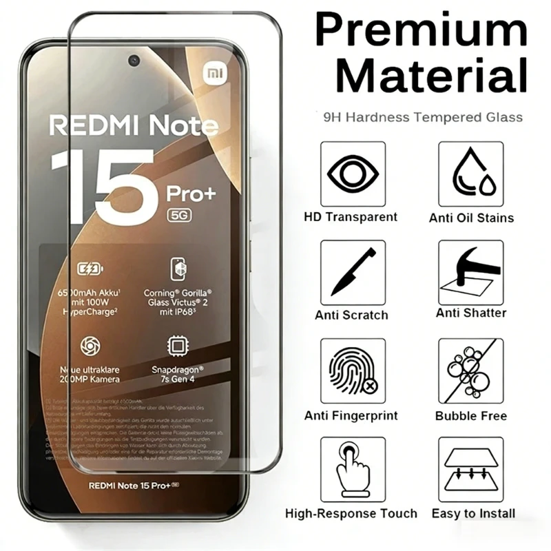 3PCS 9D Tempered Glass Screen Protector and Case Set with Curved Edge Guard