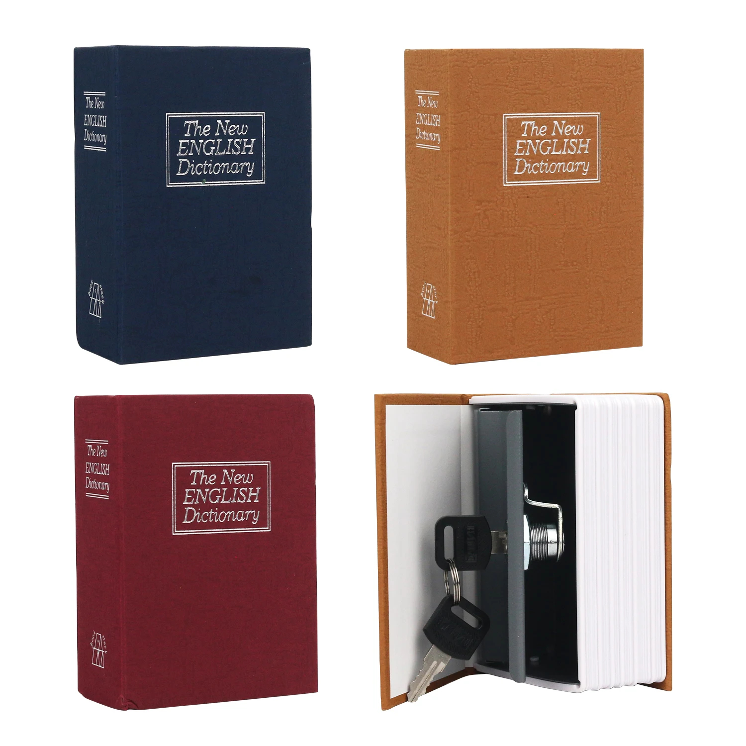 Mini simulation book safe with lock, children's piggy bank, desktop storage box with lock, paper currency and gold coin storage 4