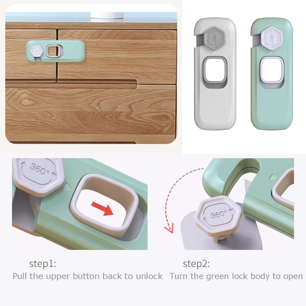 Security Multi-function Sliding Door Kids Furniture Closet Drawer Safety Lock Care Products Locks Strap Cabinet Lock