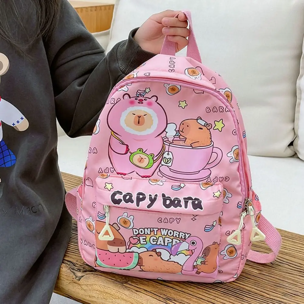 New Large Capacity Capybara Backpack Breathable Cartoon Student Schoolbag Nylon Ultra-light Book Bag 3