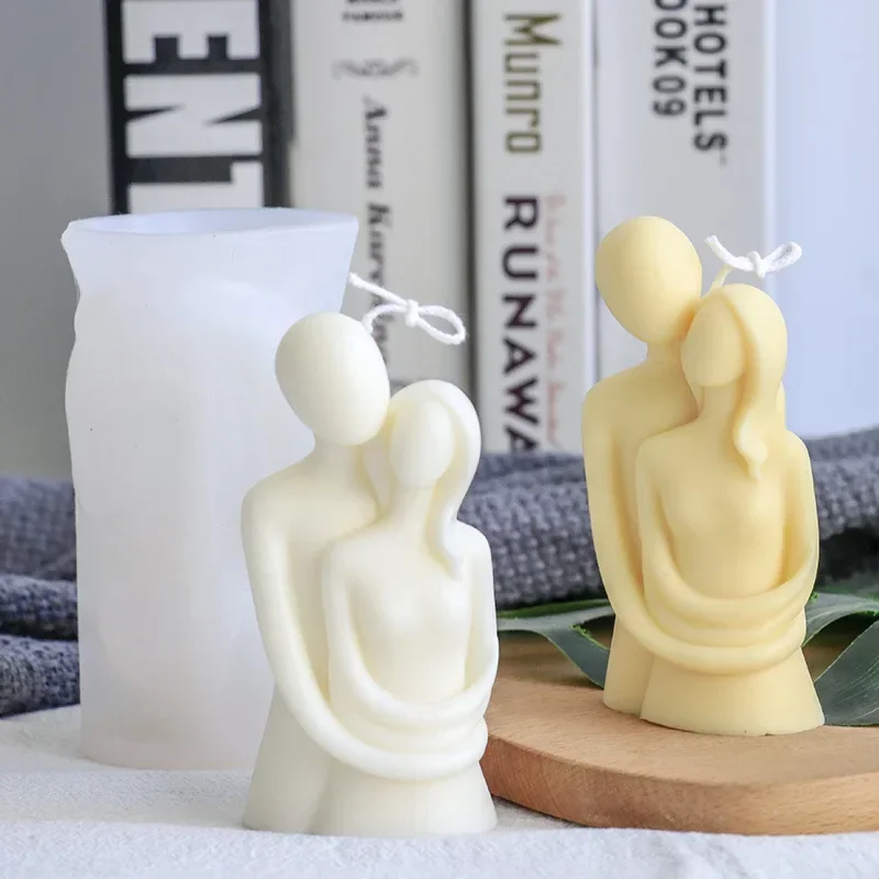 New DIY Simple Hug Family Candle Silicone Mold Love Couple Soap Molds Portrait Aromatherapy Candle Resin Mould Chocolate Making