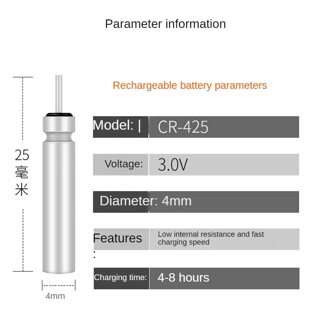 1~10PCS Rechargeable CR425 Battery Set Match USB Suits for Charger Devices rechargeable Fishing Float Battery Fishing