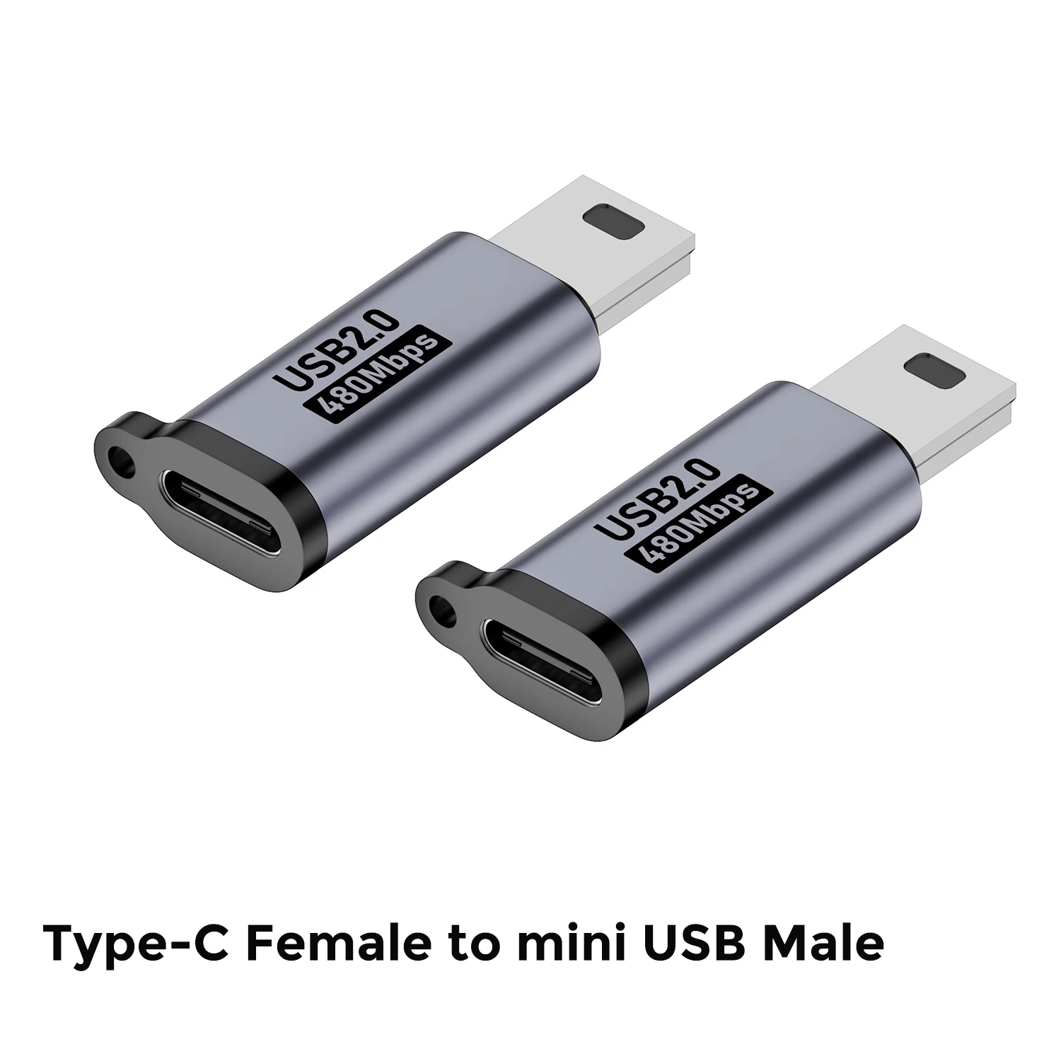 High-Speed Type C Female to Mini USB Male Adapter for Fast Charging and Data Transfer
