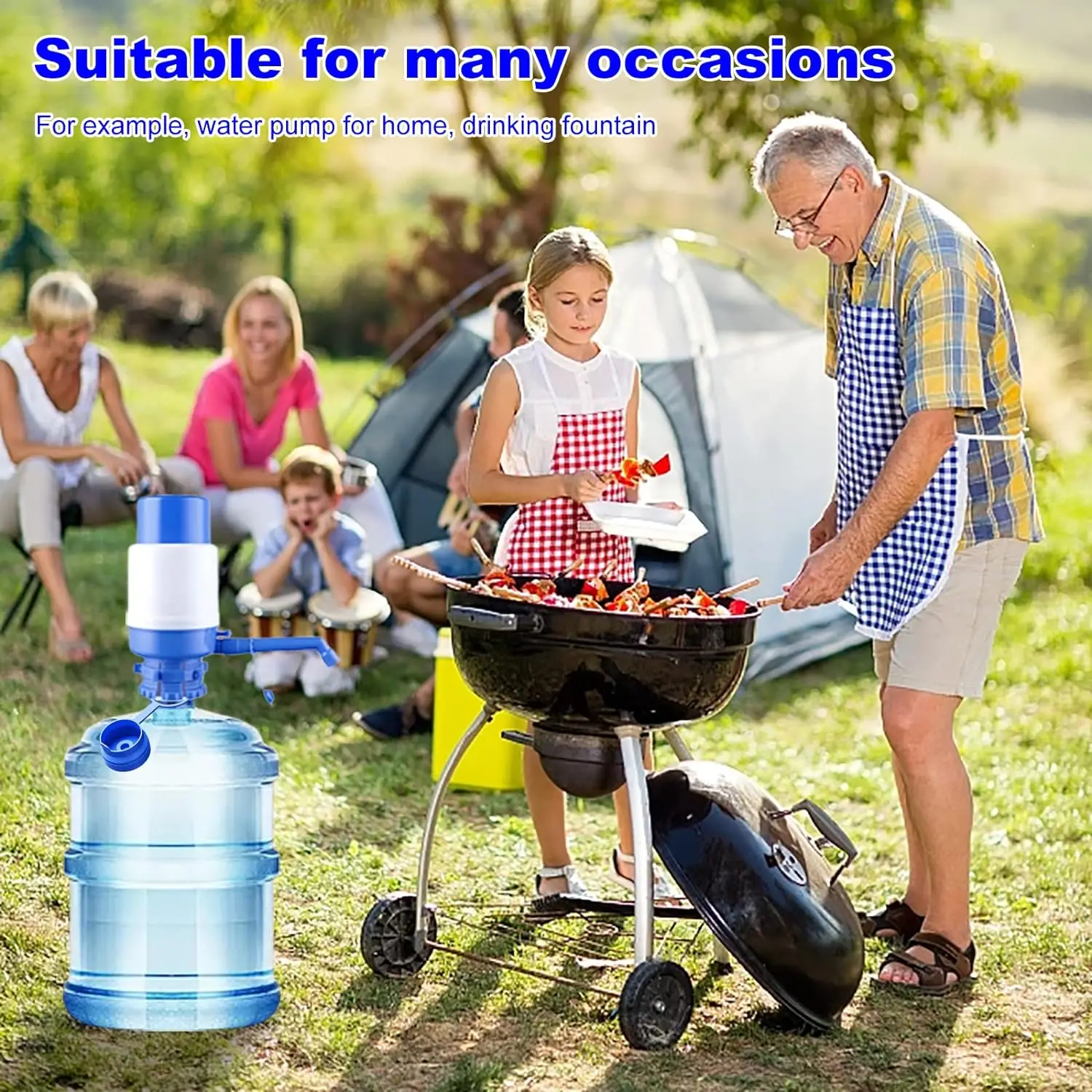 3Pcs 3- 5 Gallon Reusable Water Jug Cup , Silicone Replacement 55mm Standard Water Bottle Dispensers, Non-Spill Leak Free