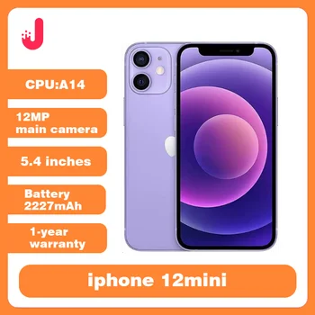 Used iPhone 12 Mini 5G Smartphone Original Mobile Phone with iOS A14 4GB RAM & 64/128/256 GB Storage 5.4'' Dual 12MP Camera