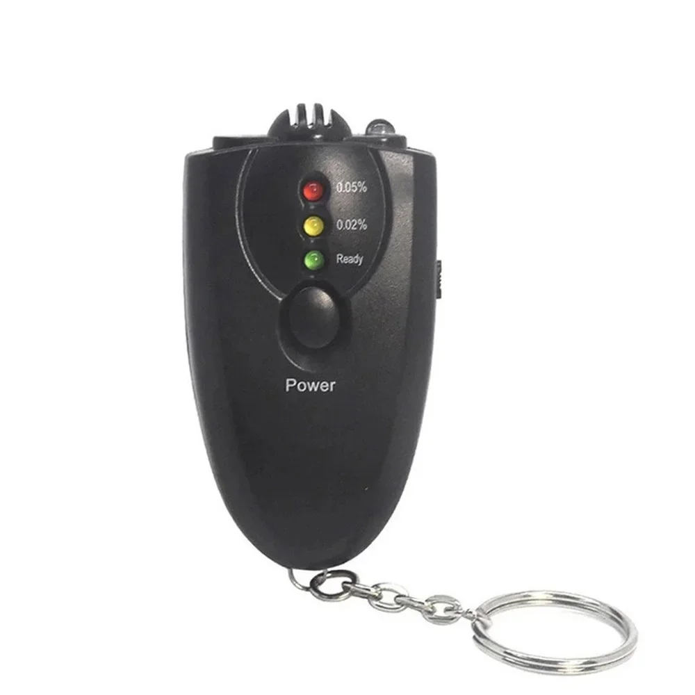 1PCs Mini Key Chain Alcohol Meter Analyzer Portable Keychain Red Light LED Flashlight Breath Tester Breathalyzer
