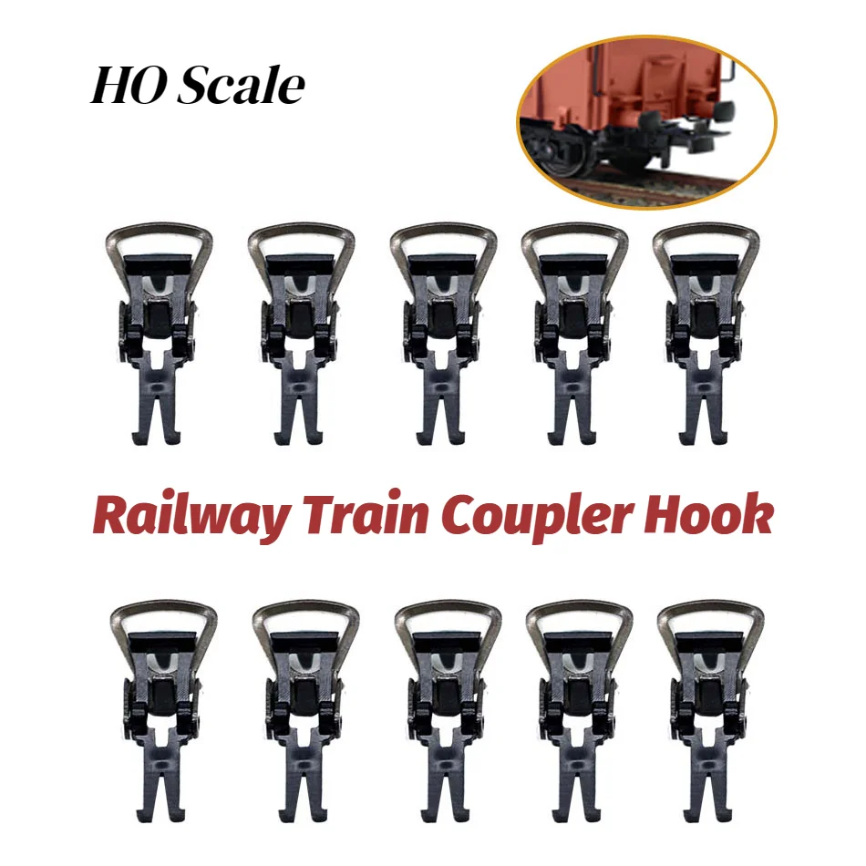 6 Ganci Di Aggancio Per Treni Modellismo Scala HO 1:87 – Accessori Ferroviari Realistici In Plastica E Metallo, 17,3mm