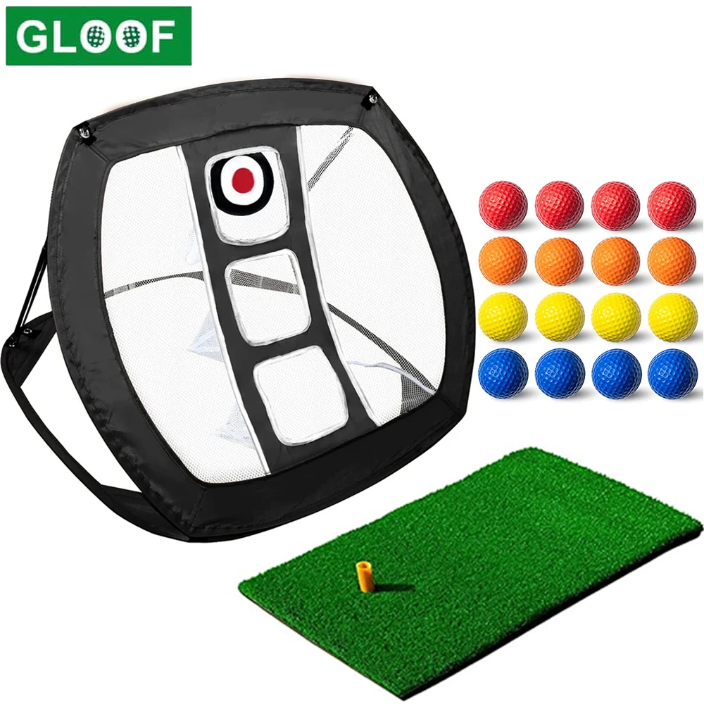 Golf Chipping Net Pop Up Golf Chipping Net with Mat,Golf Practice Nets for Backyard,Outdoor Golf Accessories for Swing Practice